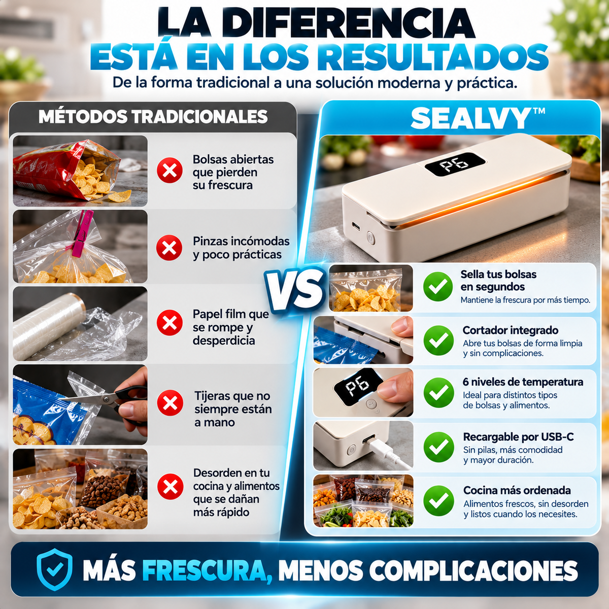 Sealvy™| No botes comida solo porque la bolsa quedó mal cerrada