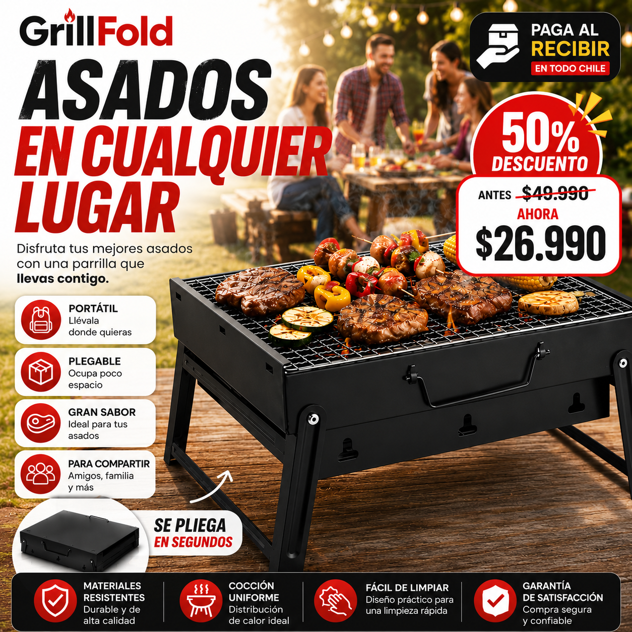 GrillFold™|Disfruta sin complicaciones