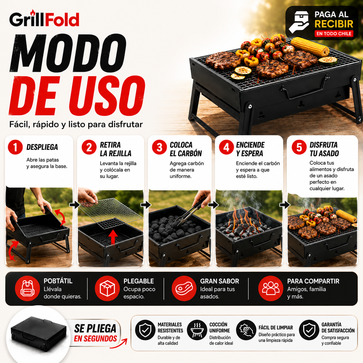 GrillFold™|Disfruta sin complicaciones