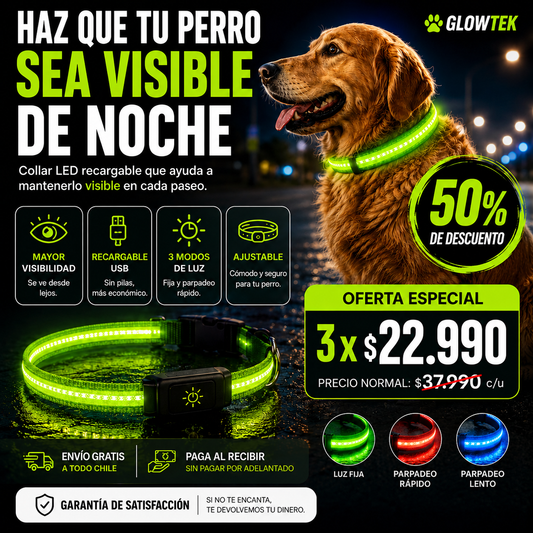 GlowTek™|Visibilidad que acompaña cada paseo